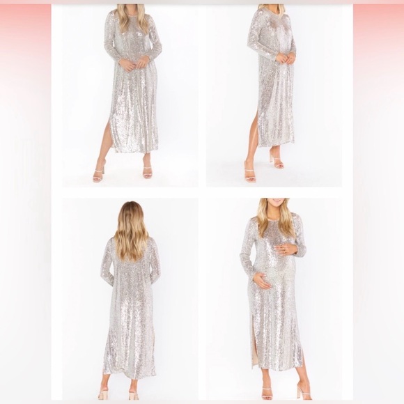 Show Me Your MuMu Silver Sequin Long Sleeve Dress - Picture 3 of 8
